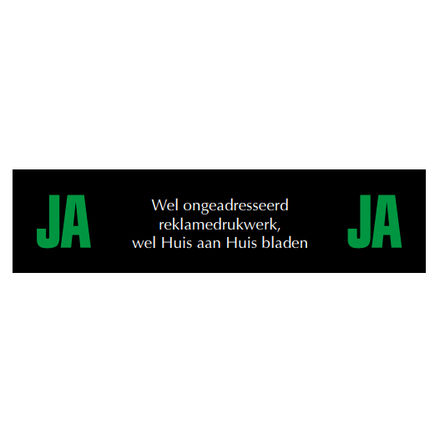 JA | JA bordje Gewenste reclame | | Kunststof | Tekst bedrukt | Zelfklevend