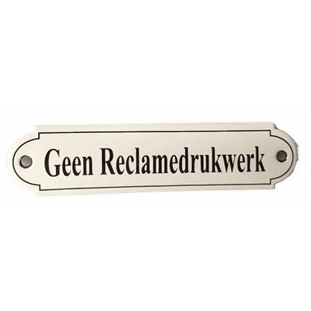 Naamplaatje Emaille | Geen reclamedrukwerk