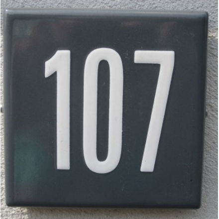 Emaille huisnummer model Quadra