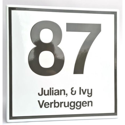 Luxe emaille naambord met blinde bevestiging