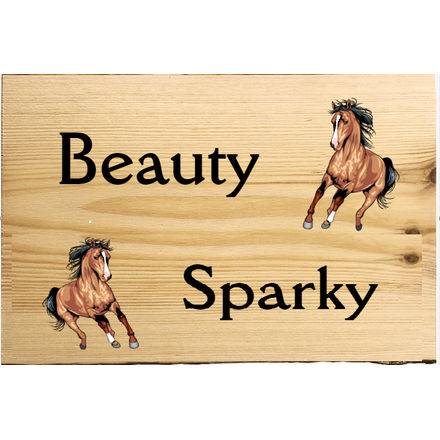 Naambord Paarden van hout