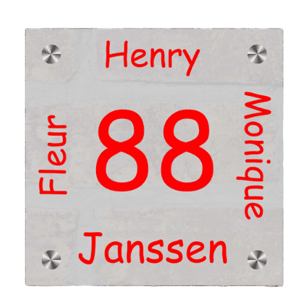 Naambord van glas