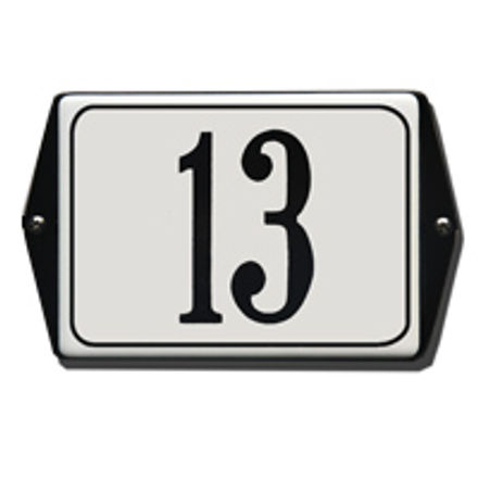 Huisnummers model oor gekleurde oren en kader