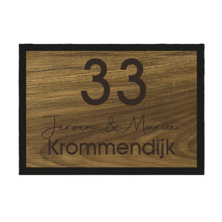 Naambord van teakhout