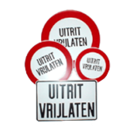 Verbodsborden Uitrit Vrijlaten | Geperst Aluminium | 4 Modellen