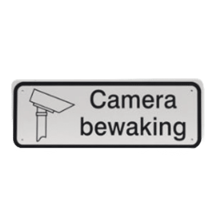 Camera bewaking tekstbord met pictogram | Aluminium