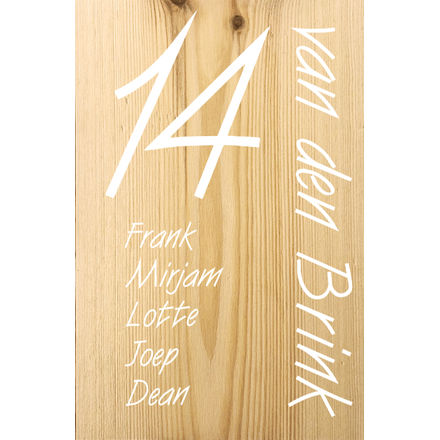 Budget naambord van hout