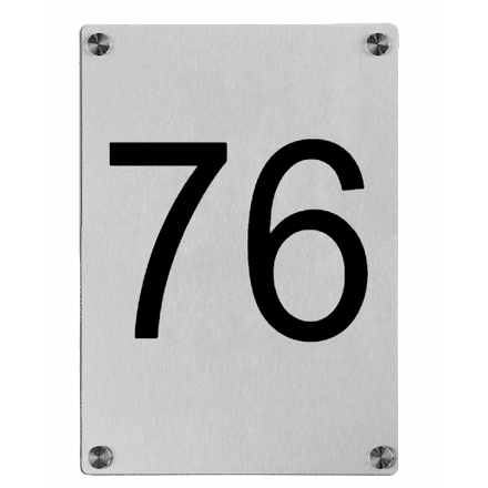 Luxe RVS nummerbord A5 formaat staand | Cijfer zwart gelaserd | Inclusief gaatjes en RVS dopjes