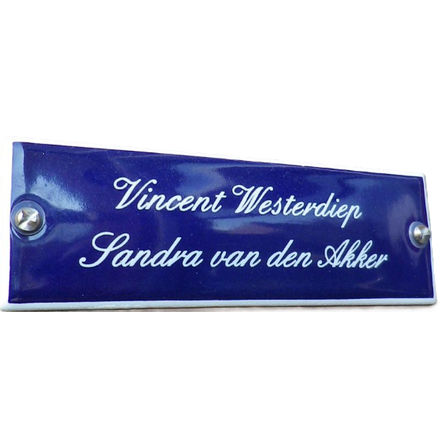 Klein emaille naambordje