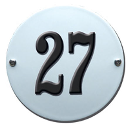 Emaille huisnummer rond