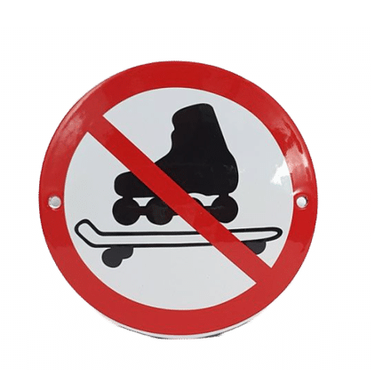 Emaille Verbodsbord : Verboden te Skaten