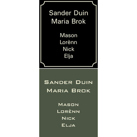 Naamplaten eigen tekst emaille