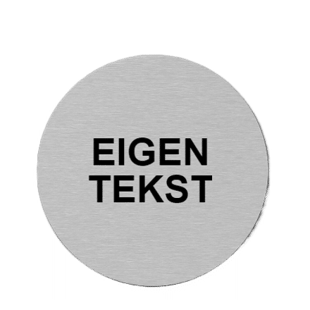 RVS pictogram EIGEN TEKST | Opdruk zwart | Lasertechniek | Zelfklevend