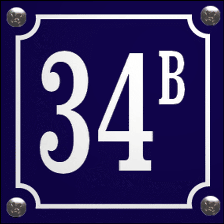 Emaille huisnummerbord met kader