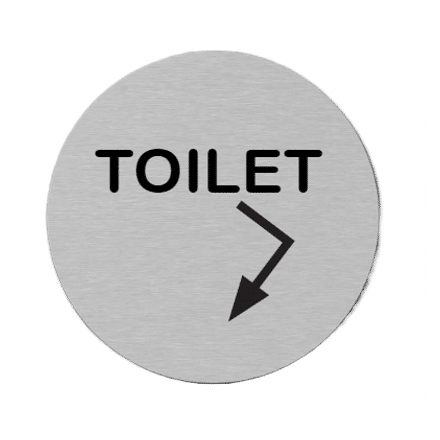 Pictogram Toilet | Pijl wijzend naar Beneden | Opdruk zwart | Lasertechniek | Zelfklevend