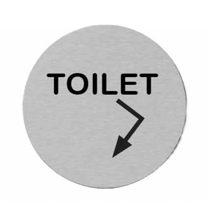 Pictogram Toilet | Pijl wijzend naar Beneden | Opdruk zwart | Lasertechniek | Zelfklevend