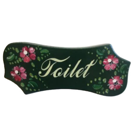 Houten naamplaat handgeschilderd met bloemdecoratie