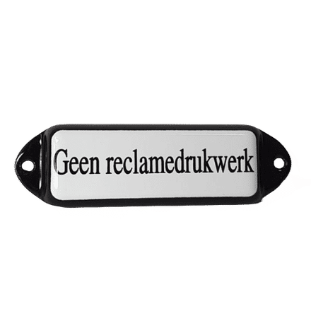 Geen reclamedrukwerk | Emaille Naamplaatje