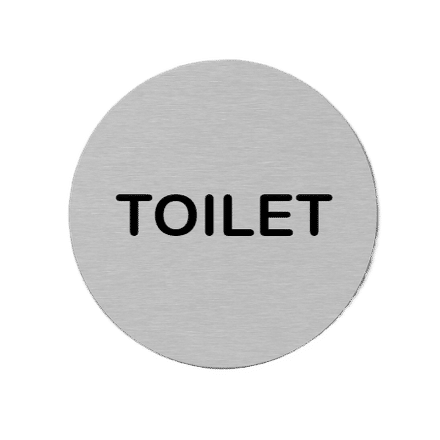 RVS pictogram Toilet | Opdruk zwart | Lasertechniek | Zelfklevend