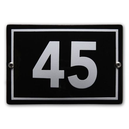 Emaille huisnummerbord met kader