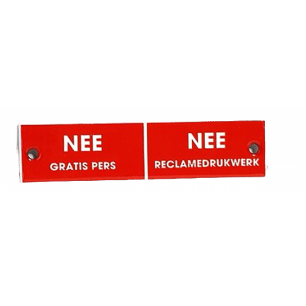 NEE gratis Pers | NEE Reclamedrukwerk | NEE-NEE Brievenbus (België) | Emaille