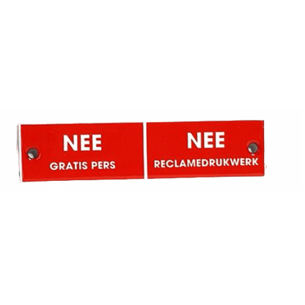 NEE gratis Pers | NEE Reclamedrukwerk | NEE-NEE Brievenbus