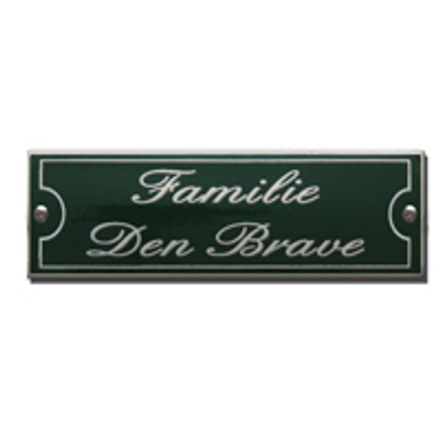 Klein emaille naambordje