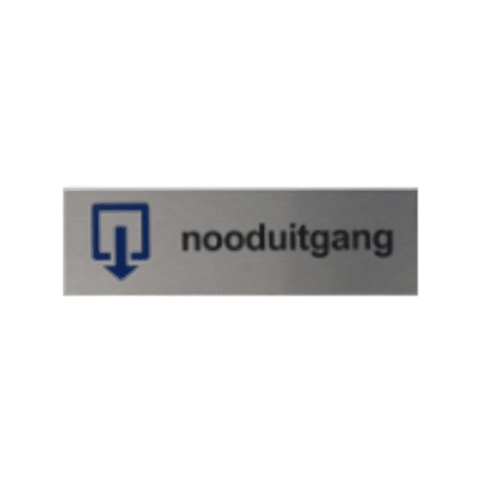 Zelfklevend Aluminium deurbordje | Tekst/Pictogram: Nooduitgang