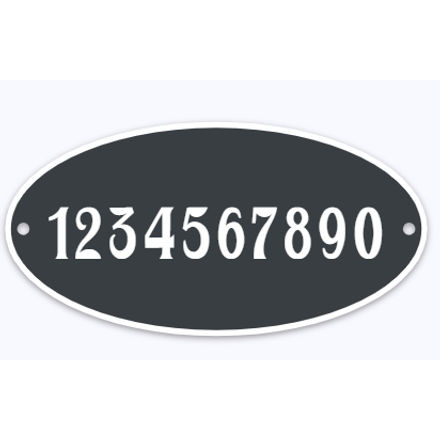 Huisnummer ovaal met rand