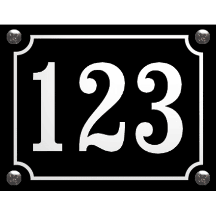 Huisnummer emaille met kader