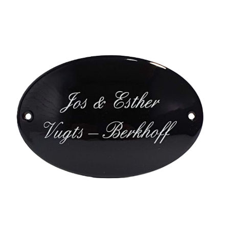 Emaille naamplaatje ovaal