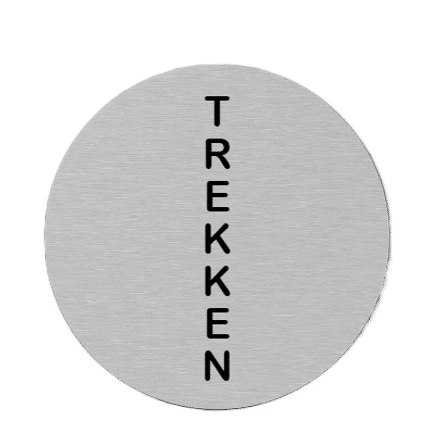 Pictogram tekst Trekken | RVS | Opdruk zwart | Lasertechniek | Zelfklevend