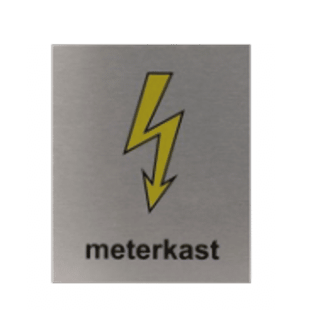 Pictogram Meterkast | Aluminium RVS Look | Zelfklevend