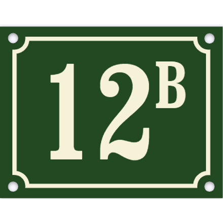 Emaille huisnummerbord met kader