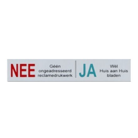 NEE-JA brievenbusplaatje | Aluminium Ongewenste reclame | Zelfklevend