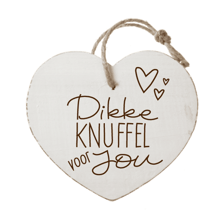 Houten hartenwens:  Dikke knuffel