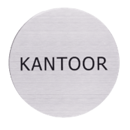 RVS pictogram Kantoor | Opdruk zwart | Lasertechniek | Zelfklevend