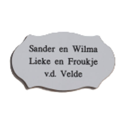 Kunststof naambordje sier