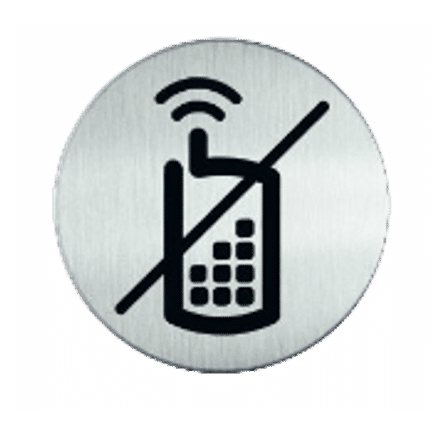 RVS pictogram GSM Verboden | Opdruk zwart | Lasertechniek | Zelfklevend