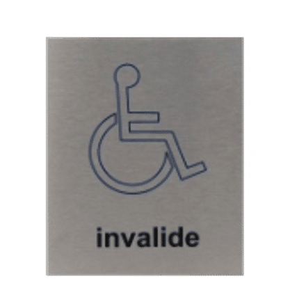 Pictogram Invalide Toilet | Aluminium RVS Look | Zelfklevend