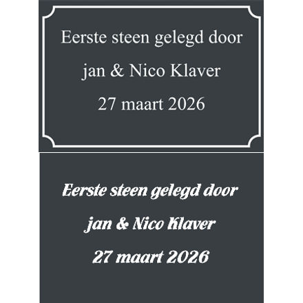 Emaille naamborden met eigen tekst