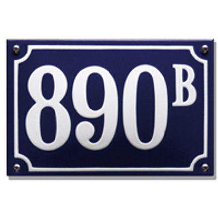 Emaille huisnummerbord met kader