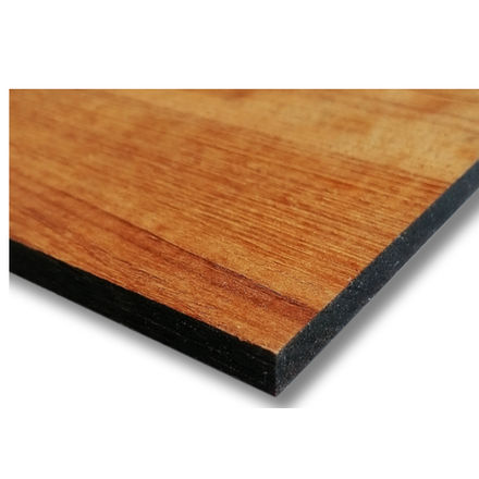 Vierkant naambord van teakhout