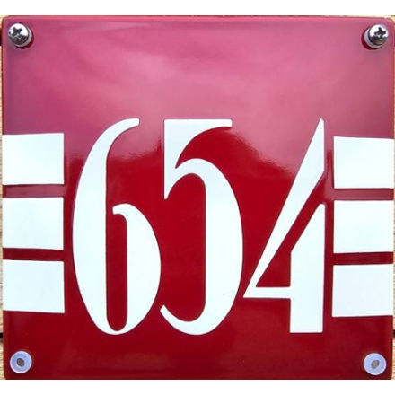 Emaille huisnummer ArtDeco