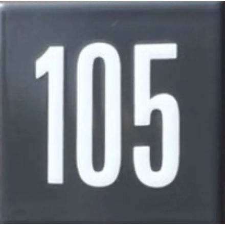 Emaille huisnummer model Quadra