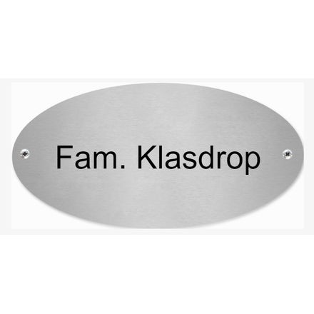 Ovaal goedkoop naamplaatje