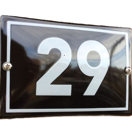 Zwart Emaille huisnummer 