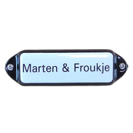 Emaille naamplaatje model "OOR"
