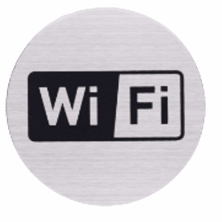 Goedkoop RVS pictogram WiFi | Opdruk zwart | Lasertechniek | Zelfklevend