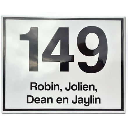 Modern emaille naamplaat met blinde bevestiging
